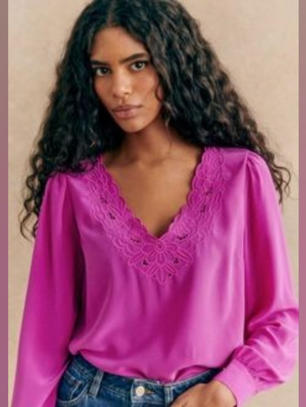 Sezane Brune Blouse 100% Silk